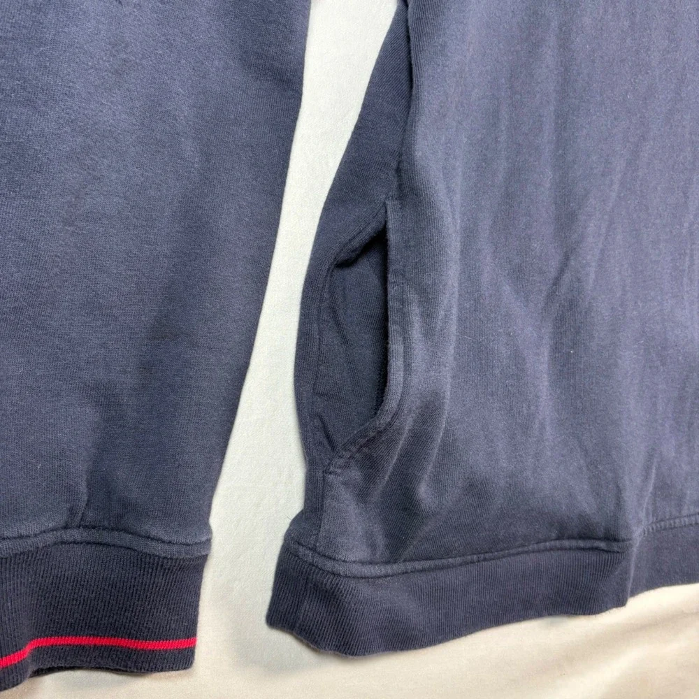 Tommy Hilfiger Golf Men Large Navy Blue Quarter Zip Flamingo Pullover Sweatshirt
